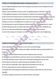 CZYTANIE ZE ZROZUMIENIEM – E8 – Zbiór zadań do egzaminu ósmoklasisty z języka angielskiego. Poziom A2/A2+ – uzupełnienie luk w tekstach, prawda/fałsz, uporządkowywanie zdarzeń, zrozumienie kontekstu zdania