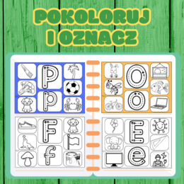 Zestaw kart do nauki alfabetu – pokoloruj i oznacz. Wersja kolorowa i czarno-biała