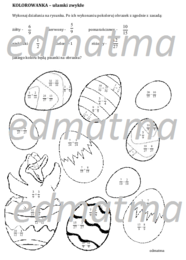 Wielkanocna kolorowanka - ułamki zwykłe