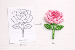 Wyklejanka. Róża z bibuły