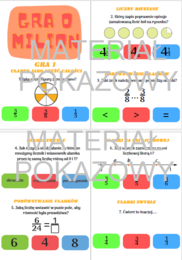 Gra o milion - powtórzenie z ułamków zwykłych dla klasy 4