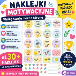 Naklejki motywacyjne. Widzę swoje mocne strony.