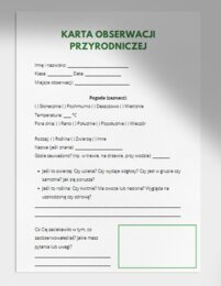Karty obserwacji przyrodniczych