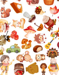 Jesienne plansze - odszukaj i znajdź, ćwiczenia na spostrzegawczość.