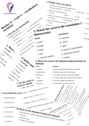 Brainy 8 – Unit 3 – vocabulary revision