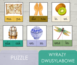 Puzzle - wyrazy dwusylabowe