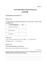 📃Test historycznoliteracki – język polski – matura Antyk