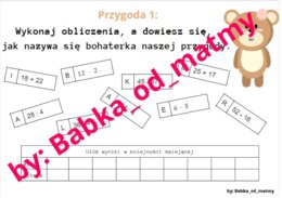 Matmo - Poszukiwacze przygód klasa 4 (działania pamięciowe)