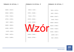 Dodawanie do miliona | matematyka | 26 kolumn