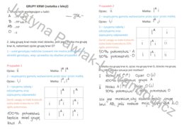Dziedziczenie grup krwi (uzupełniona karta pracy)