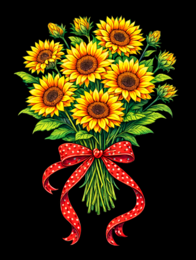 Darmowa kolorowanka - słoneczniki - bukiet