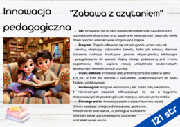 Innowacja „Zabawa z Czytaniem”