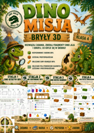 🦖 Dino Misja – Bryły 3D | Stacje zadaniowe z Dino-Jajem | Klasa 4.