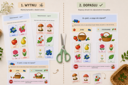 Co zjeść, a czego nie zrywać? – sortowanie obrazków