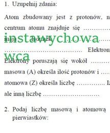 Jądro atomowe-karta pracy