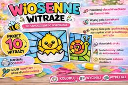 Wiosenne witraże 🌸 szablony do druku PDF | prace plastyczne, przedszkole, wiosna