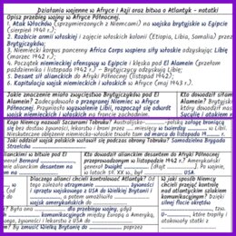 Działania wojenne w Afryce i Azji oraz bitwa o Atlantyk – notatki i karta pracy