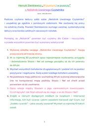 "W pustyni i puszczy" - zagadnienia do Notatnika Uważnego Czytelnika