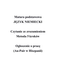 Matura podstawowa JĘZYK NIEMIECKI Czytanie ze zrozumieniem