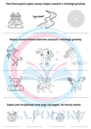 Karta pracy - mitologia grecka