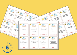 LATO – biblioteka – świetlica – zajęcia z wychowawcą – gra 5 SEKUND + ODPOWIEDZI – 56 szt.
