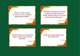 MIESIĄC BIBLIOTEK SZKOLNYCH – biblioteka – gazetka – cytaty – wersja 1