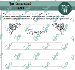 Treny I,V,VII,VIII Jana Kochanowskiego - stacje zadaniowe