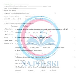 Sprawdzian z fonetyki - klasa 6