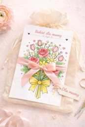 Kolorowanka. Bukiet dla mamy