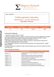 Próbny egzamin maturalny z matematyki – poziom podstawowy (Sigma School)