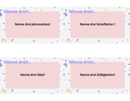 Język niemiecki - Nenne drei..!- gra utrwalająca słownictwo