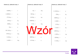 Konwersja jednostek masy | matematyka | 26 kolumn