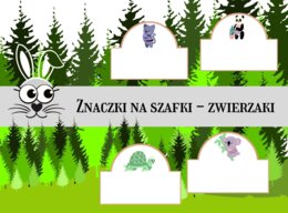 Znaczki na szafki do przedszkola - zestaw zwierzaki