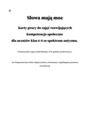 Karty pracy Słowa mają moc - emocje klasa 6-8