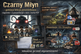 „Czarny Młyn" – gotowa lekcja: nagranie, 2 prezentacje, test i karta PDF - klasa 6, klasa 7, język polski