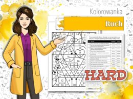 Klasa 7. Fizyka. Ruch. Podstawowe pojęcia. Kolorowanka fizyczna. Karta pracy. Zadanie.