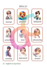 Niemiecki - Angielski Gefühle - Uczucia w języku niemieckim dla uczniów z wykładowym angielskim