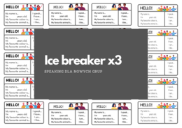 ICE BREAKER - speaking dla nowych grup (w trzech wersjach) (K)
