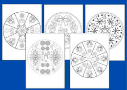 ZIMOWA MANDALA – zima – kolorowanka – biblioteka - świetlica - gazetka - mandale - 13 szt.