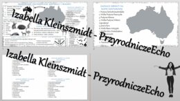 Sketchnotka - notatka „Środowisko przyrodnicze Australii i Oceanii” wykonana w power point do edycji. Geografia 8; „Australia i Oceania”