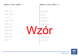 Równania liniowe (ułamki) | matematyka, algebra | 26 kolumn