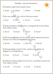 Pola figur - quiz powtórzeniowy