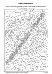 Wakacje dookoła świata -  karta pracy + klucz odpowiedzi