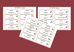 LEKTUROWE KALAMBURY - lektury kl. 7-8 - egzamin - powtórka - fiszki - 96 szt.