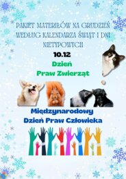 PAKIET MATERIAŁÓW NA GRUDZIEŃ WEDŁUG KALENDARZA ŚWIĄT I DNI NIETYPOWYCH.