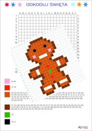 Kodowanki zimowe - świąteczne, piernik, ciasteczko, ludzik- dyktando graficzne.