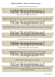 Scenariusz i karta pracy "Power cut in the town center" Past Simple v. Continuous B1