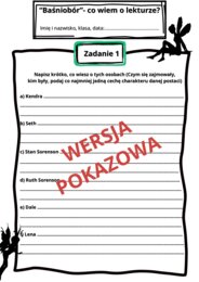 "Baśniobór"- propozycja zagadnień, bohaterowie, świat przedstawiony (czas, miejsce, bohaterowie, plan wydarzeń), karta pracy lub kartkówka, odpowiedzi do zadań. #baśniobór #lektury4-6 #bohaterowie