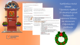 Kartkówka z treści lektury OPOWIEŚĆ WIGILIJNA