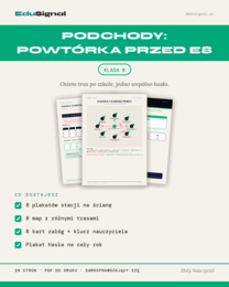 Powtórka przed E8 matematyka — podchody w szkole, klasa 8, początek roku (materiał klas 4-7 + klucz)